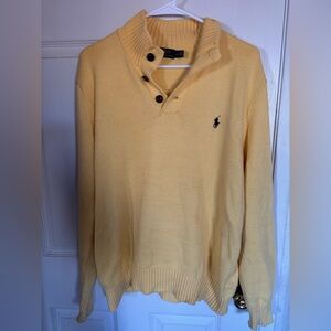 Ralph Lauren Men's Soft Yellow Crewneck Sweater